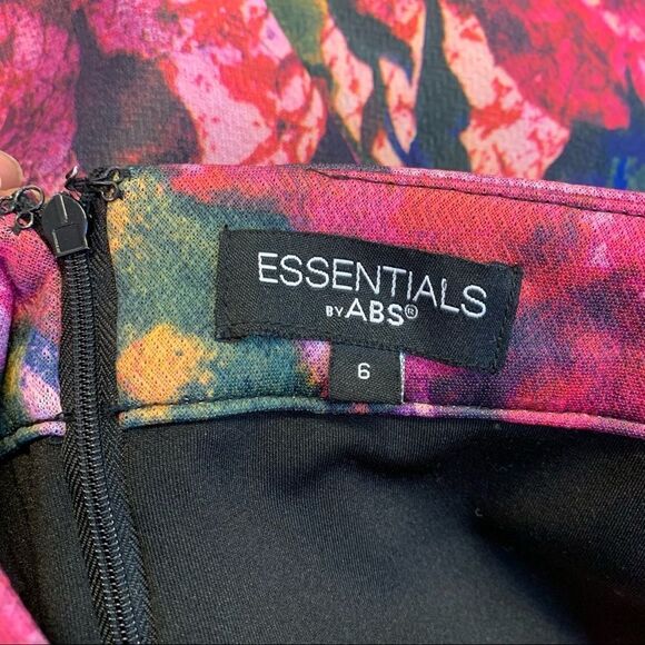 ESSENTIALS by ABS pink red flower floral skirt size 6 - Picture 5 of 10